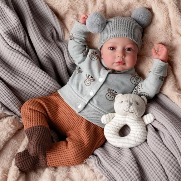 🆕Kids Realistic Reborn Baby Boy 20 Inch Newborn with Soft Cloth Body Baby Doll - Picture 1 of 9